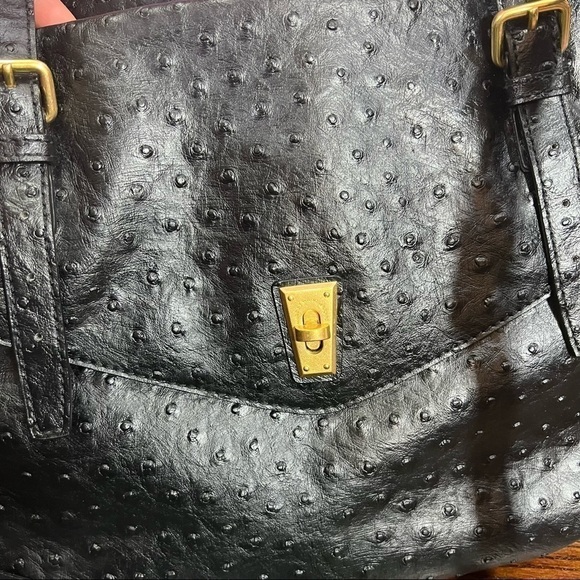 MARC By MARC JACOBS Ostrich Ozzie Aurora Satchel Tote Black EUC - Picture 10 of 13